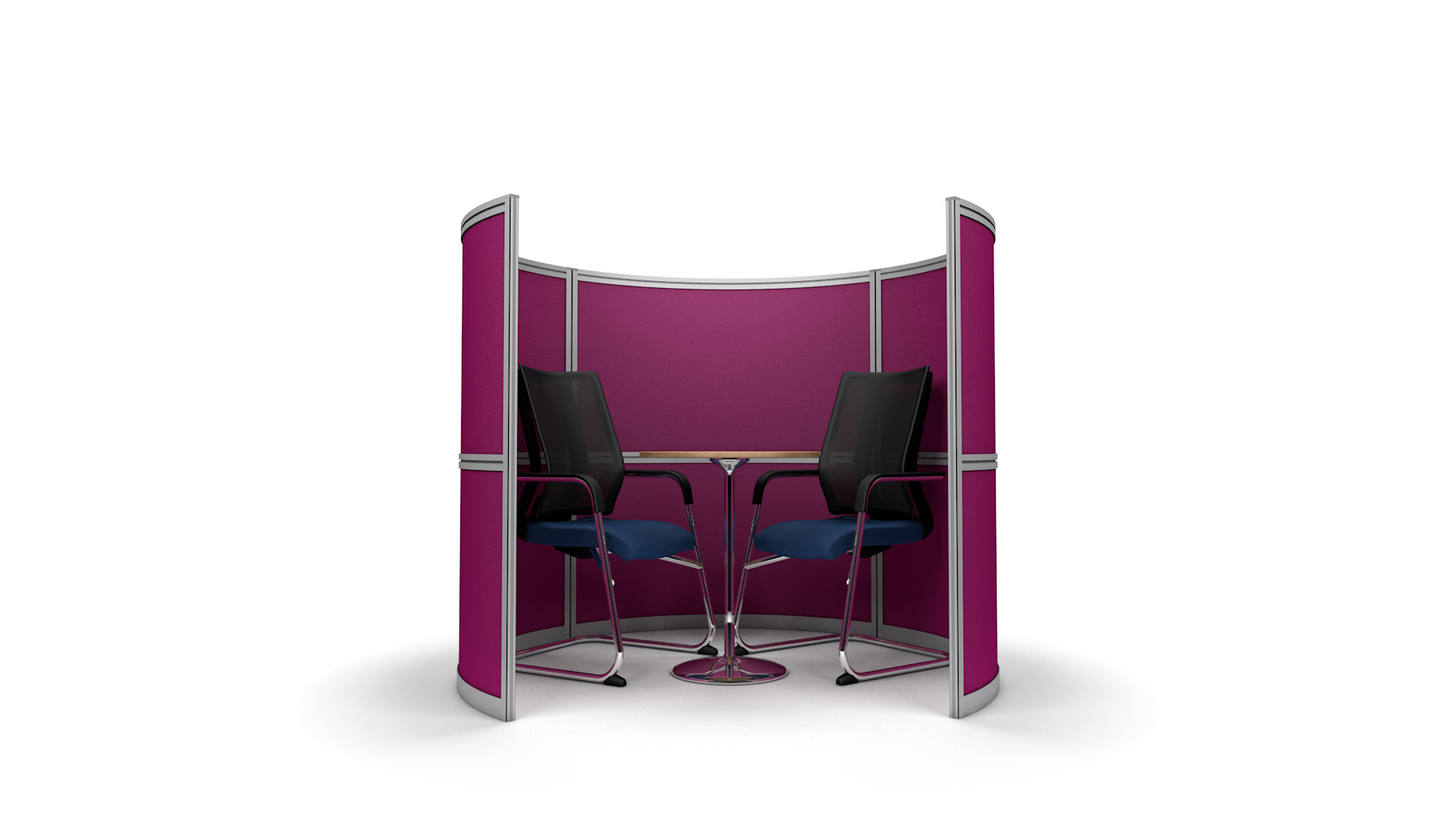 Curved Office Meeting Booth 1.7m Wide and 1.4m High 